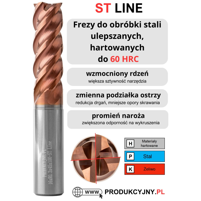 Frez z promieniem naroża fi 8 R0,2 ST LINE